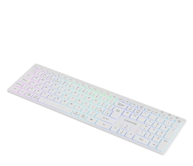 CANYON Klawiatura HKB-W11 UK/US RGB Dwa Tryby Bezprzewodowa Biała CNS-HBTK11W - 1348465 - zdjęcie 3